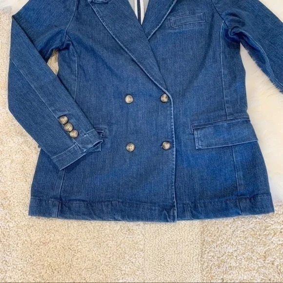 💋Anthropologie Pilcro double breasted denim blazer size S